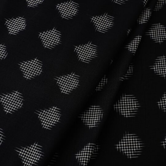 SOUTH KARGHA Black - Handloom Cotton Pochampally Double Ikat Fabric - view 2