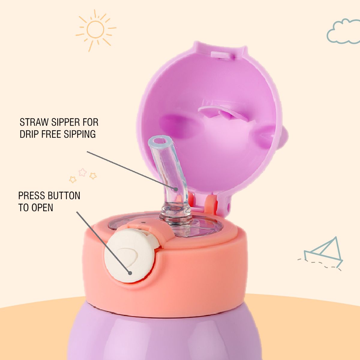 Cello Toddy Hot & Cold Stainless Steel Kids Water Bottle, 550ml - view 24