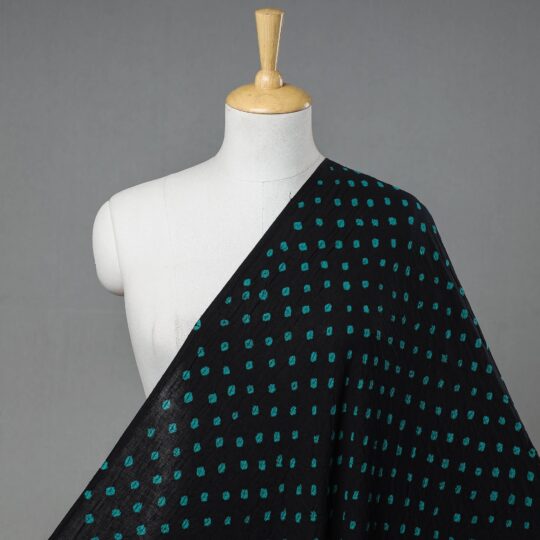 KACHCHH JI CHHAAP Black - Kutch Tie-Dye Mul Cotton Bandhani Fabric 01 - view 2