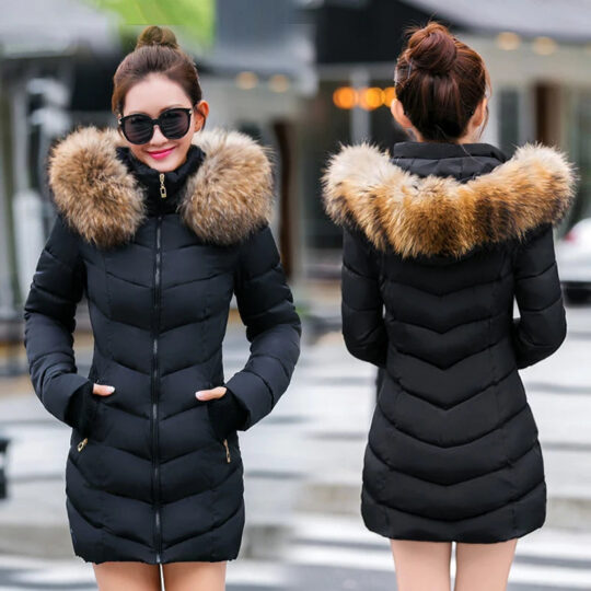 BlackTree Women long parka Faux fox fur Cotton Padded abrigos - view 2