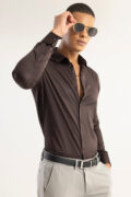 SNITCH Double Cuff Walnut Brown Shirt