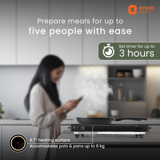 Orient Electric Rapid Cook Infrared Induction Cooktop 2200W (Induction Chulha) - view 2