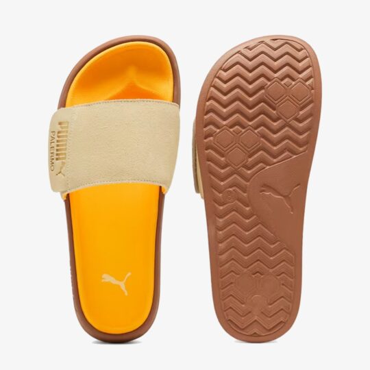 Puma | LEADCAT 2.0 PALERMO FOIL SLIDES { CREAMY VANILLA-PUMA GOLD-TANGERINE-GUM - view 2