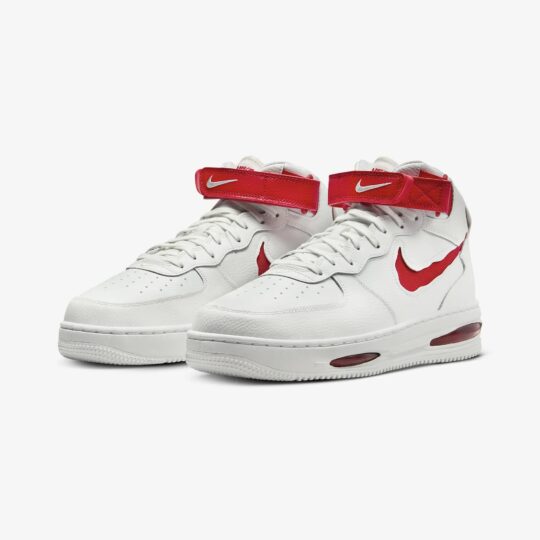 Nike | AIR FORCE 1 MID EVO { SUMMIT WHITE/UNIVERSITY RED-SUMMIT WHITE
