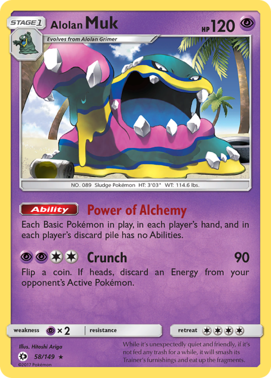 Rare holo sm1-58 – Pokémon Alolan Muk - 58/149 - Rare Holo [sm1-58] [Reverse Holo] - Alolan Muk - 58/149 - Rare Holo