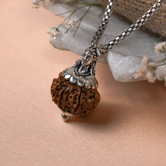 Adiyogi pendant 12 – Prinjal Jewellers Adiyogi Pendant (12 Mukhi Nepali Rudraksha) With Chain