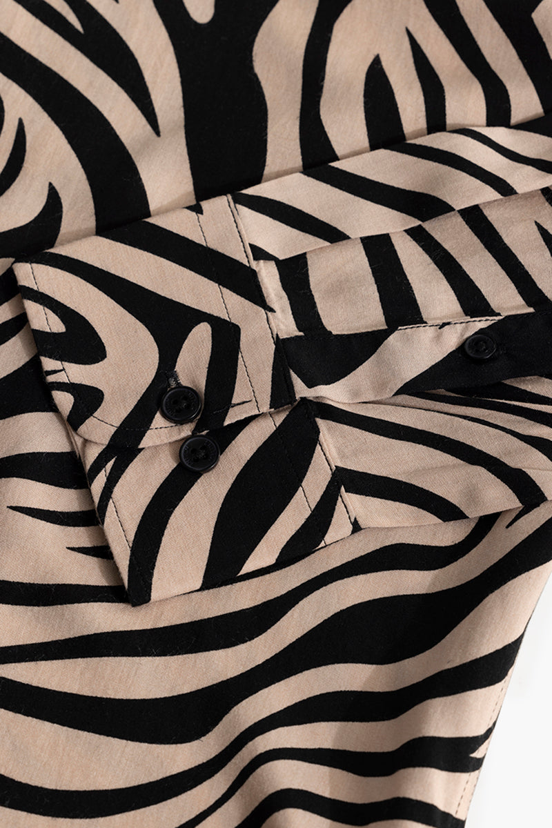 SNITCH Zebra Wave Beige Shirt - view 7