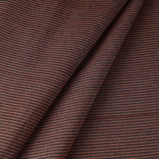 AHA VASTRA HANDLOOM Brown - Jhiri Pure Handloom Cotton Fabric - view 2