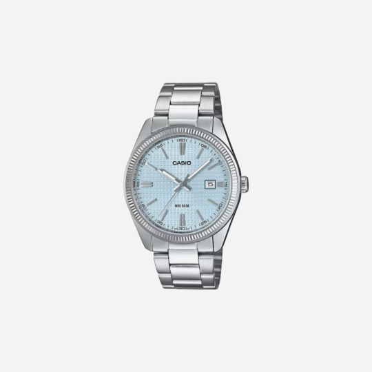 Casio Enticer Ice Blue Waffle Dial MTP 1302PE 2AVEF A2394