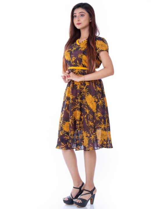 BLACKTREE YELLOW FLORAL DRESS.