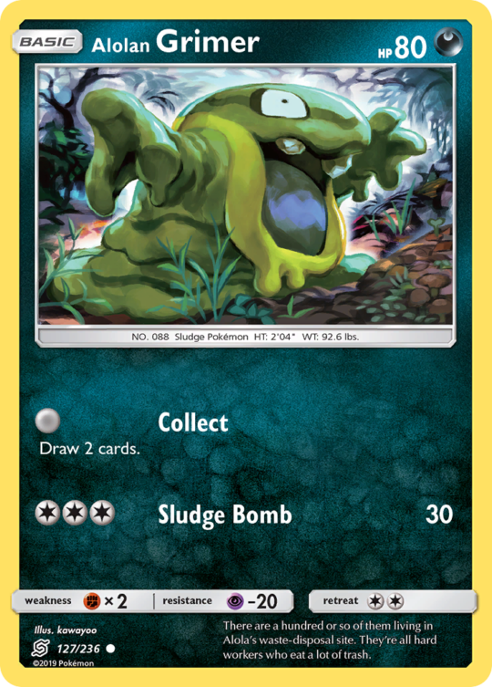 Common sm11-127 reverse – Pokémon Alolan Grimer - 127/236 - Common [sm11-127] [Reverse Holo] - Alolan Grimer - 127/236 - Common