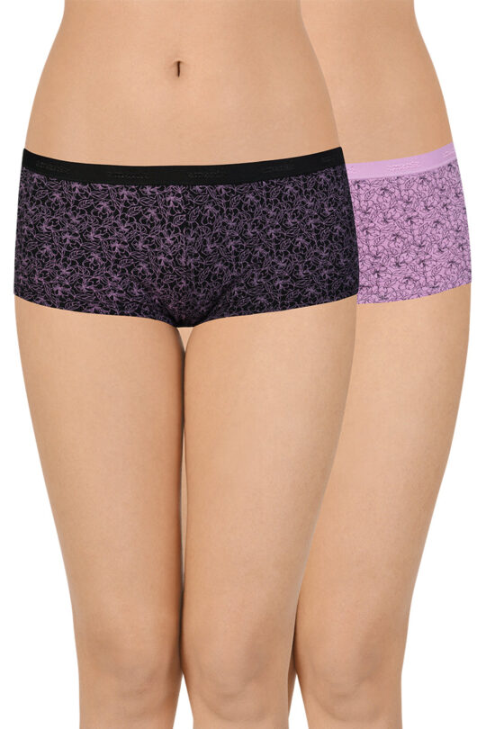 Amante Printed Low Rise Boyshorts (Pack of 2)