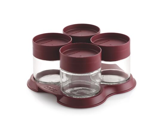 Cello Modustack Glassy Set of 4 with Tray Gift Set