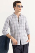 SNITCH Boxed Checks Grey Shirt