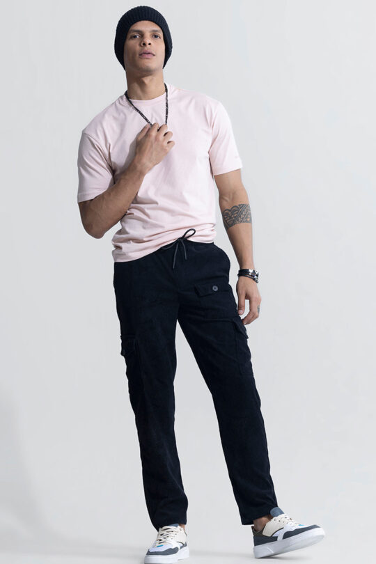 BlackTree Cullin Black Corduroy Cargo Pant