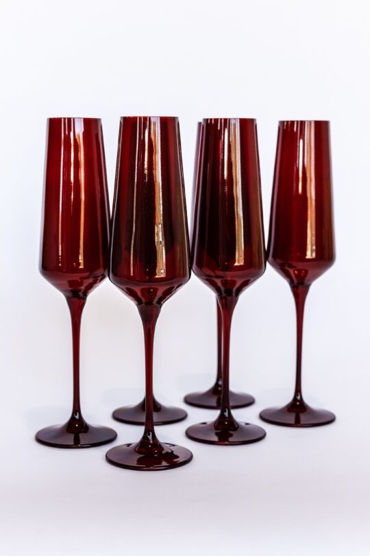 Estelle Colored Glass Estelle Colored Champagne Flute - Set of 6 {Red Samples}