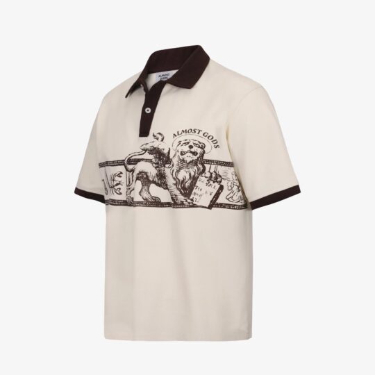 Almost Gods | Zodiac Relaxed Polo { Off White - view 2