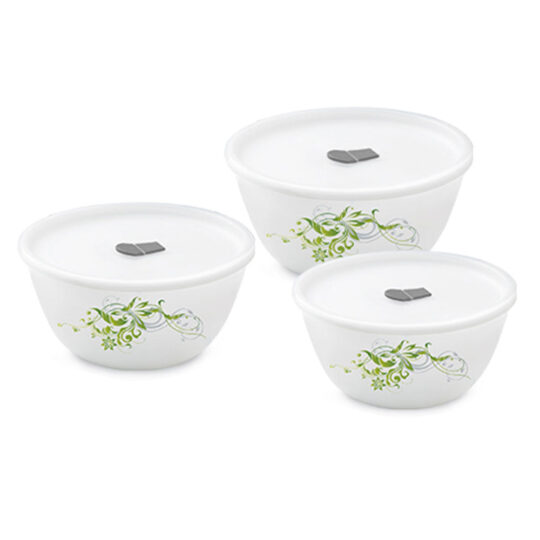 My Borosil Larah by Borosil Erba Mixing Bowl Set w Lid