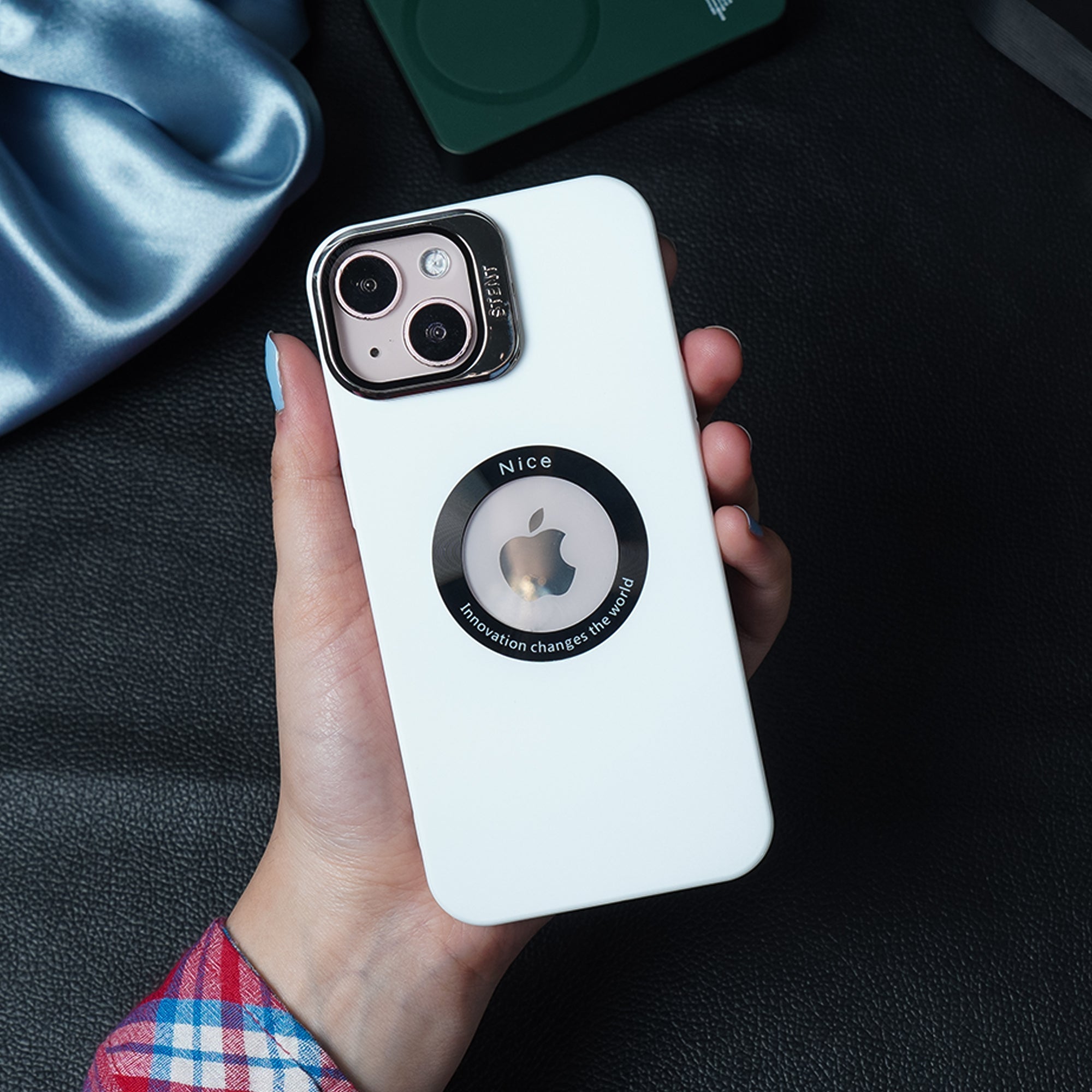 Apple iPhone 15 Series Luxury Camera Protector Stand Case With Logo Cut - view 11