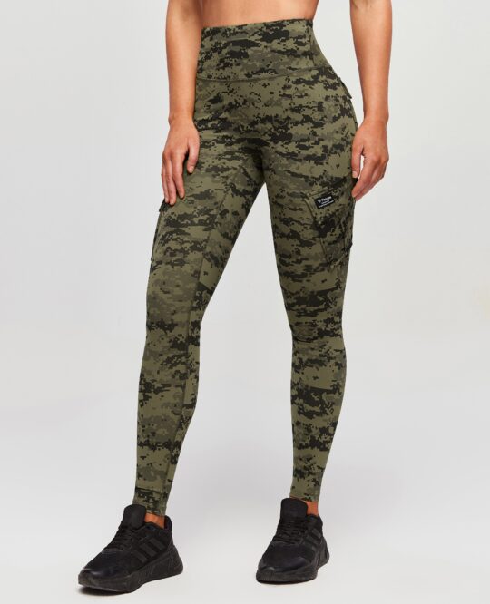 FIRM ABS Solo Cargo Leggings - Army Green Camo - view 2
