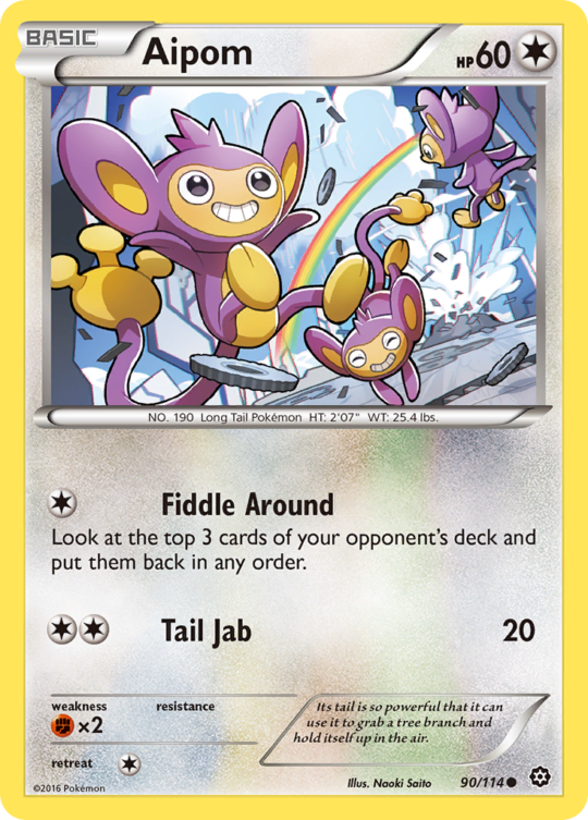 Common xy11-90 non-holo – Pokémon Aipom - 90/114 - Common [xy11-90] [Non-Holo] - Aipom - 90/114 - Common