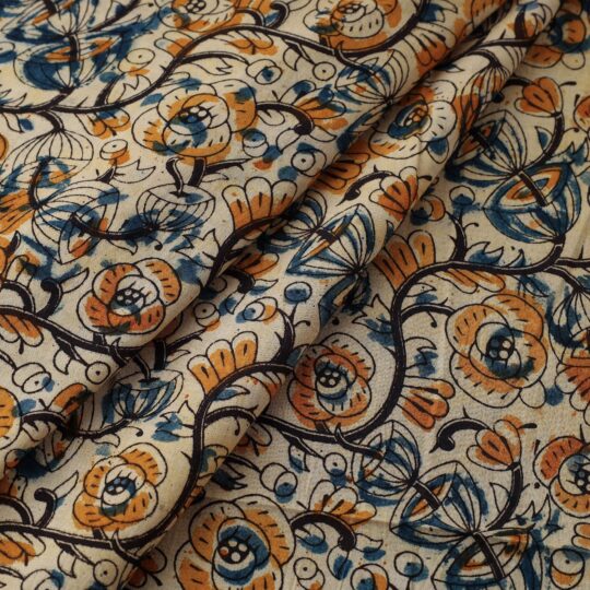 SOUTH KARGHA Beige - Natural Dyed Block Print Cotton Kalamkari Fabric 08 - view 2