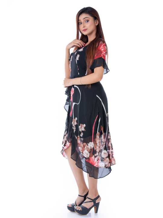 BLACKTREE DEEP NAVY BLUE FLORAL DRESS.