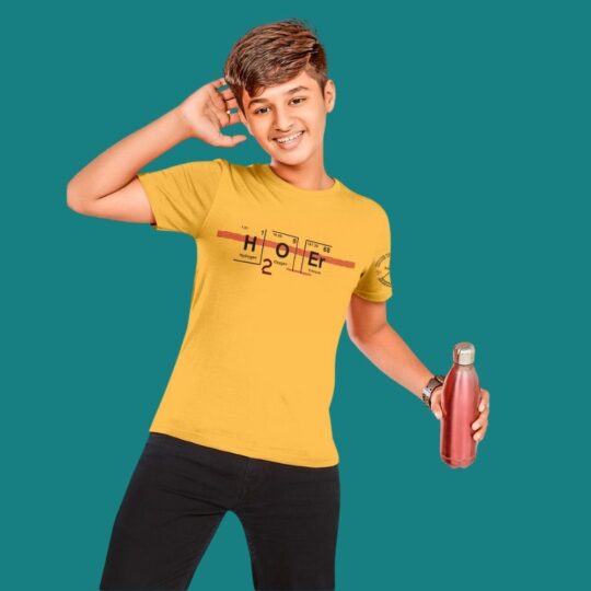 BlackTree(THHOR Series) ROUND NECK REYON Yellow TEES FOR KIDS