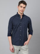 BlackTree Men Navy Standard Fit Printed Casual Shirt