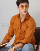 BlackTree Frankshirt Double Pocket Mustard Solid Tailored Fit Cotton Casual Shirt for Man