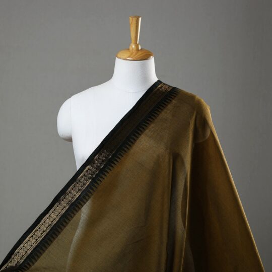 SOUTH KARGHA Brown - Cotton Kanchipuram Fabric with Thread Border 18