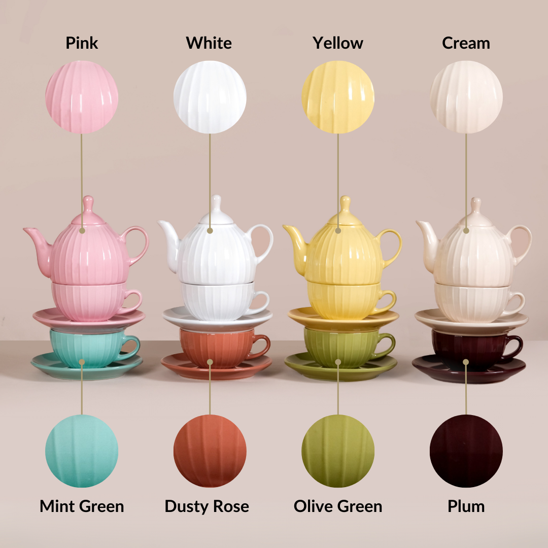 Nestasia Ceramic Ambrosia One Cup Tea Set Plum - view 10