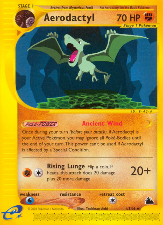 Rare ecard3-1 reverse – Pokémon Aerodactyl - 1/144 - Rare [ecard3-1] [Reverse Holo] - Aerodactyl - 1/144 - Rare
