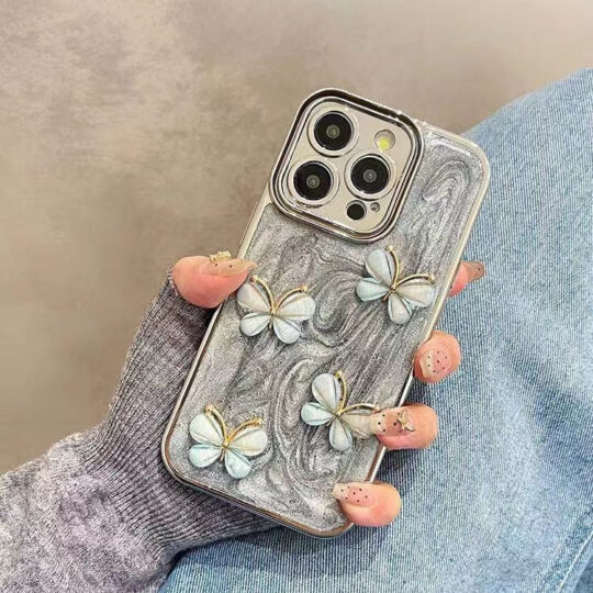 Peeperly Artistic 3D Butterfly Ash Texture Case