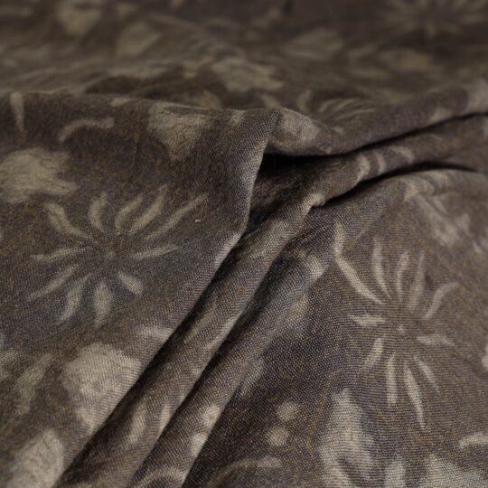 HAVELI CHRONICLES Brown - Pure Wool Handloom Akola Print Fabric 04 - view 2