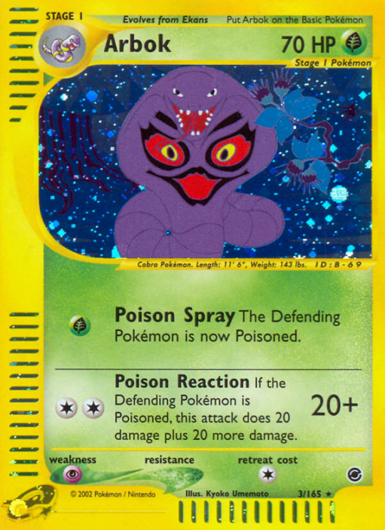Rare ecard1-3 holo – Pokémon Arbok - 3/165 - Rare [ecard1-3] [Holo] - Arbok - 3/165 - Rare