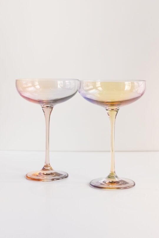 Estelle Colored Glass Estelle Colored Champagne Coupe Stemware - Set of 2 {Iridescent}