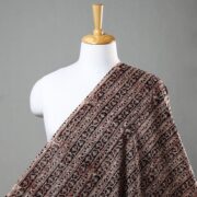 SOUTH KARGHA Black - Kalamkari Block Printed Cotton Fabric