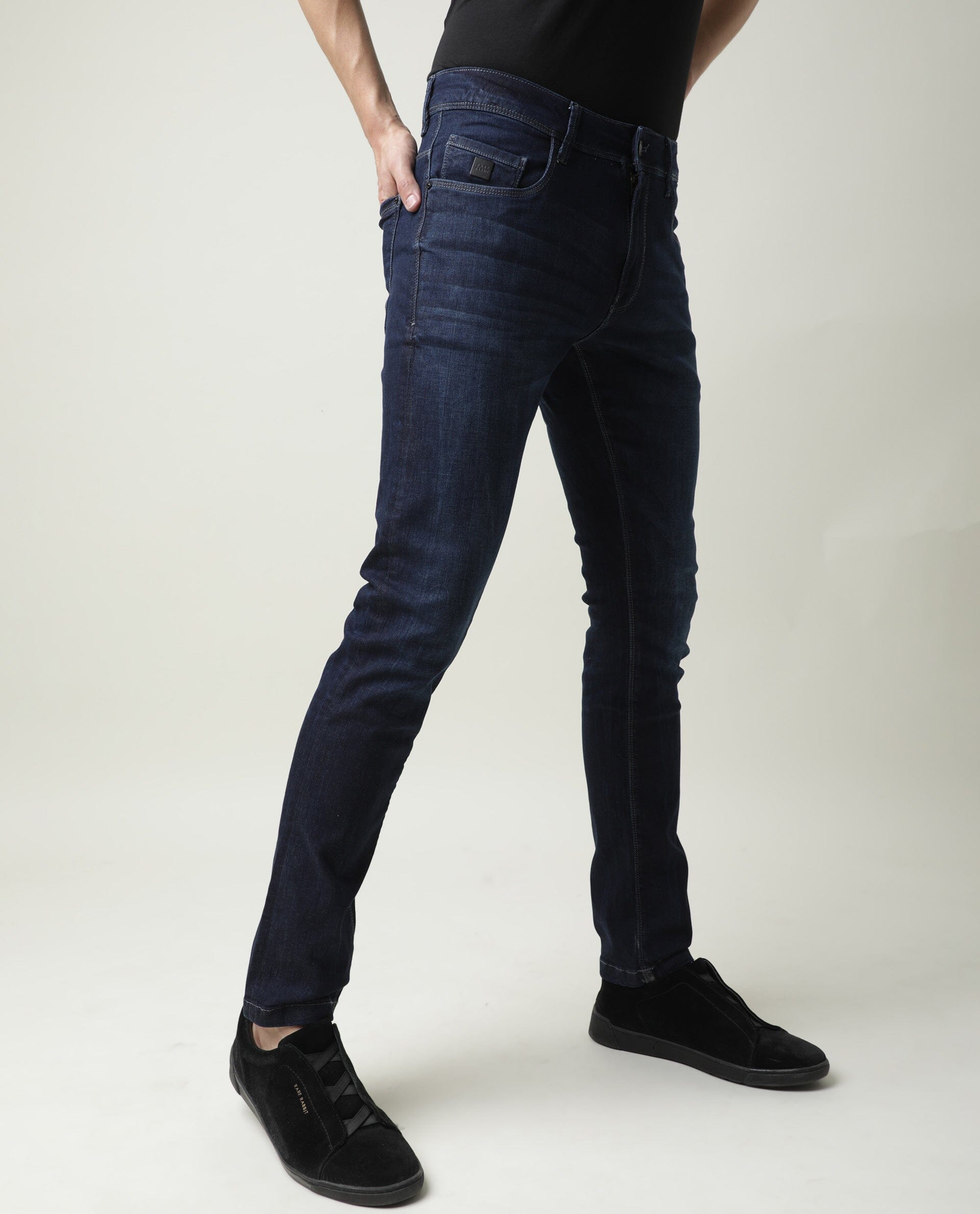 Rare Rabbit Men's Austin Navy Mid-Rise Dark Wash Slim Fit Jeans - view 6