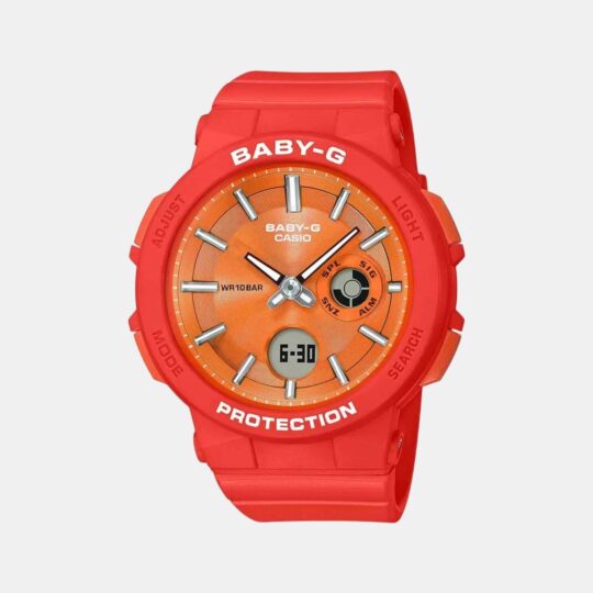 Casio Baby-G Women Quartz Orange Dial Analog-Digital Resin Watch BX154