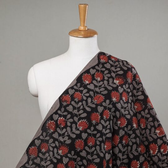 BAGRU DABU PRINTS Black - Bagru Block Print Cotton Fabric 10
