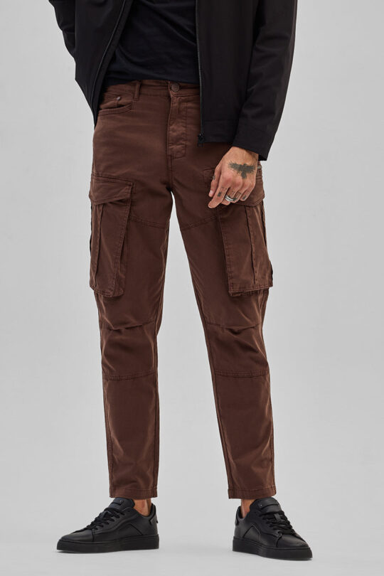 SNITCH Copper Brown Relaxed Fit Cargo Pants