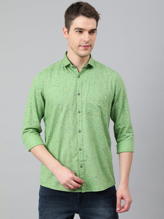 BlackTree Men Green Standard Fit Printed Casual Shirt
