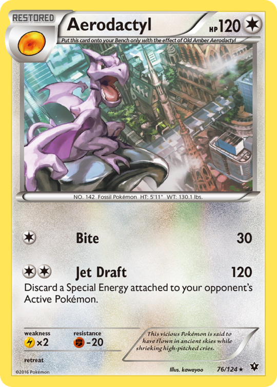 Rare xy10-76 non-holo – Pokémon Aerodactyl - 76/124 - Rare [xy10-76] [Non-Holo] - Aerodactyl - 76/124 - Rare