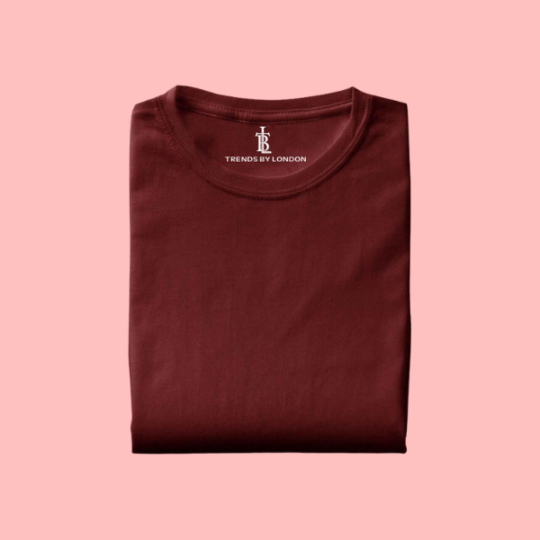 BlackTree Half Sleeves 180 GSM T-Shirts for Men Cotton (Maroon)