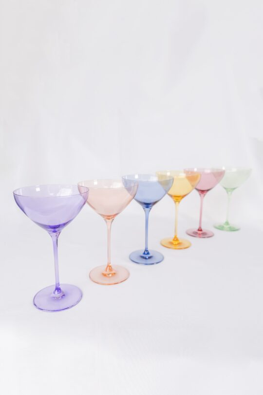 Estelle Colored Glass Estelle Colored Martini Glass - Set of 6 {Pastel Mixed Set} - view 2