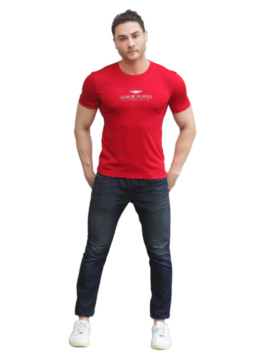 BLACKTREE RED LATOALPS DESIGN T-SHIRT..