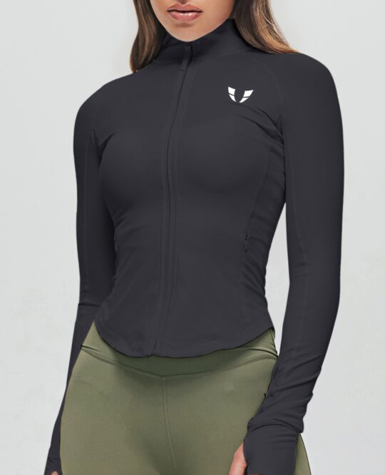FIRM ABS Ribbed Gym Jacket - Black