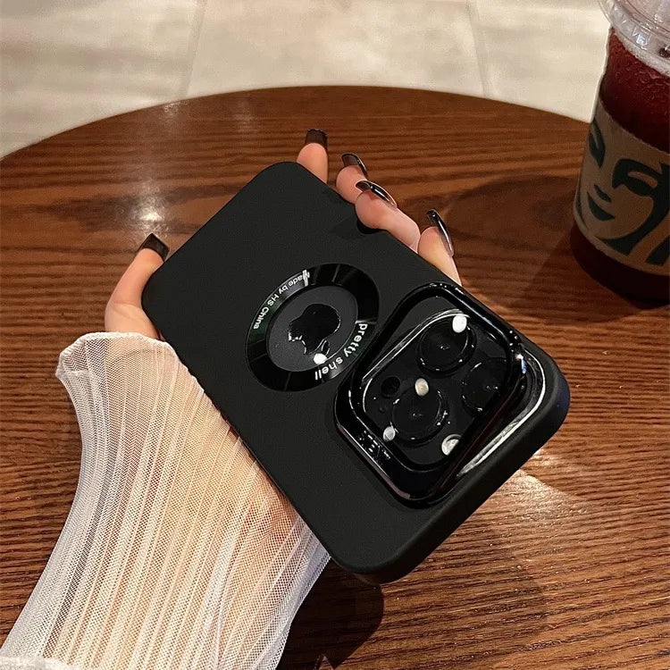 Apple iPhone 15 Series Luxury Camera Protector Stand Case With Logo Cut - view 22