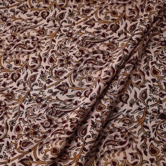 VENKATA BHANU KALAMKARI PEDANA Brown - Pedana Block Printed Cotton Kalamkari Fabric 19 - view 2